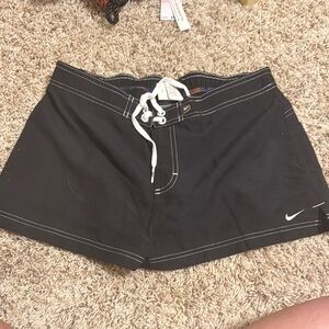 Nike Black Swim Trunks with White Accents